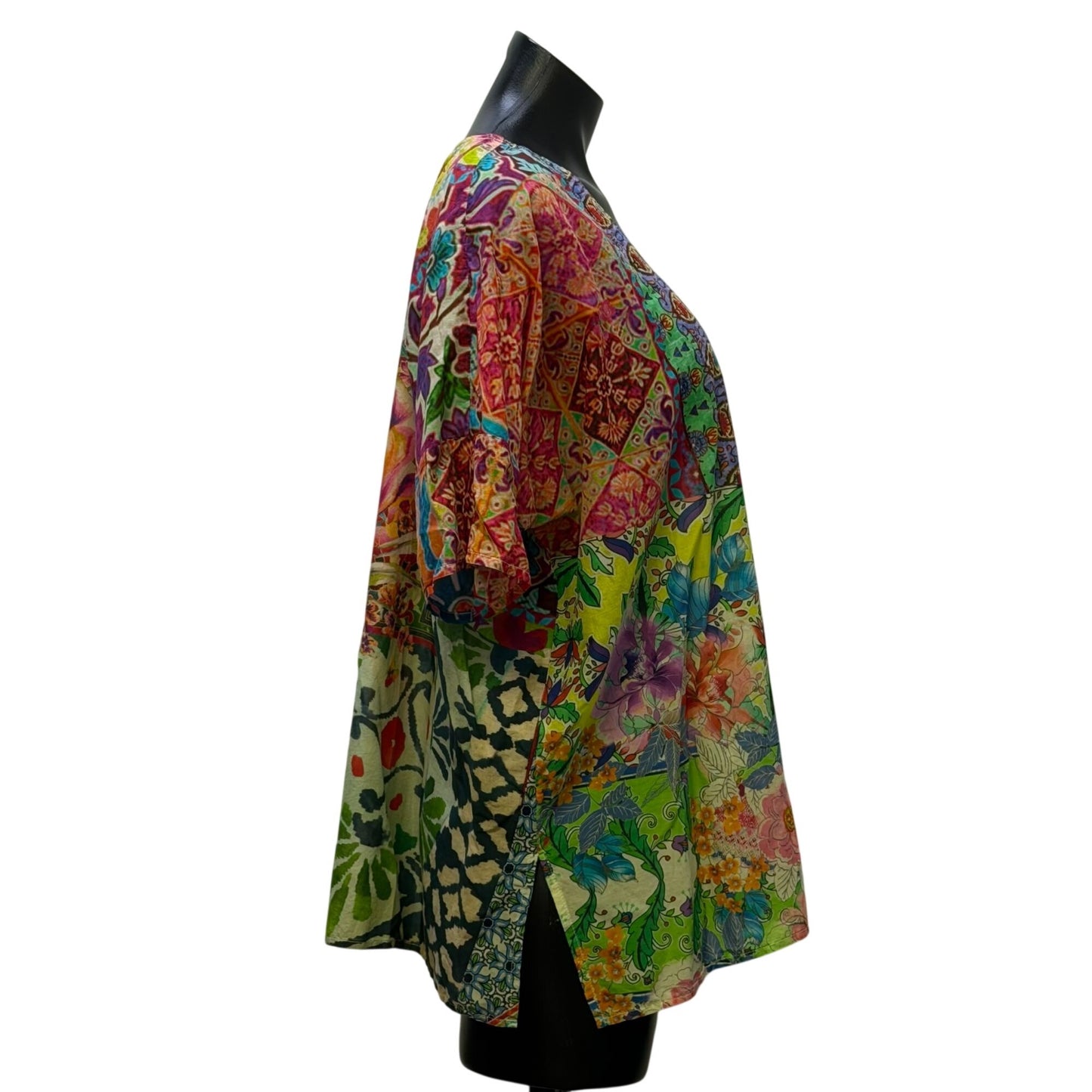 Johnny Was Floral Multicolor Print Blouse XL