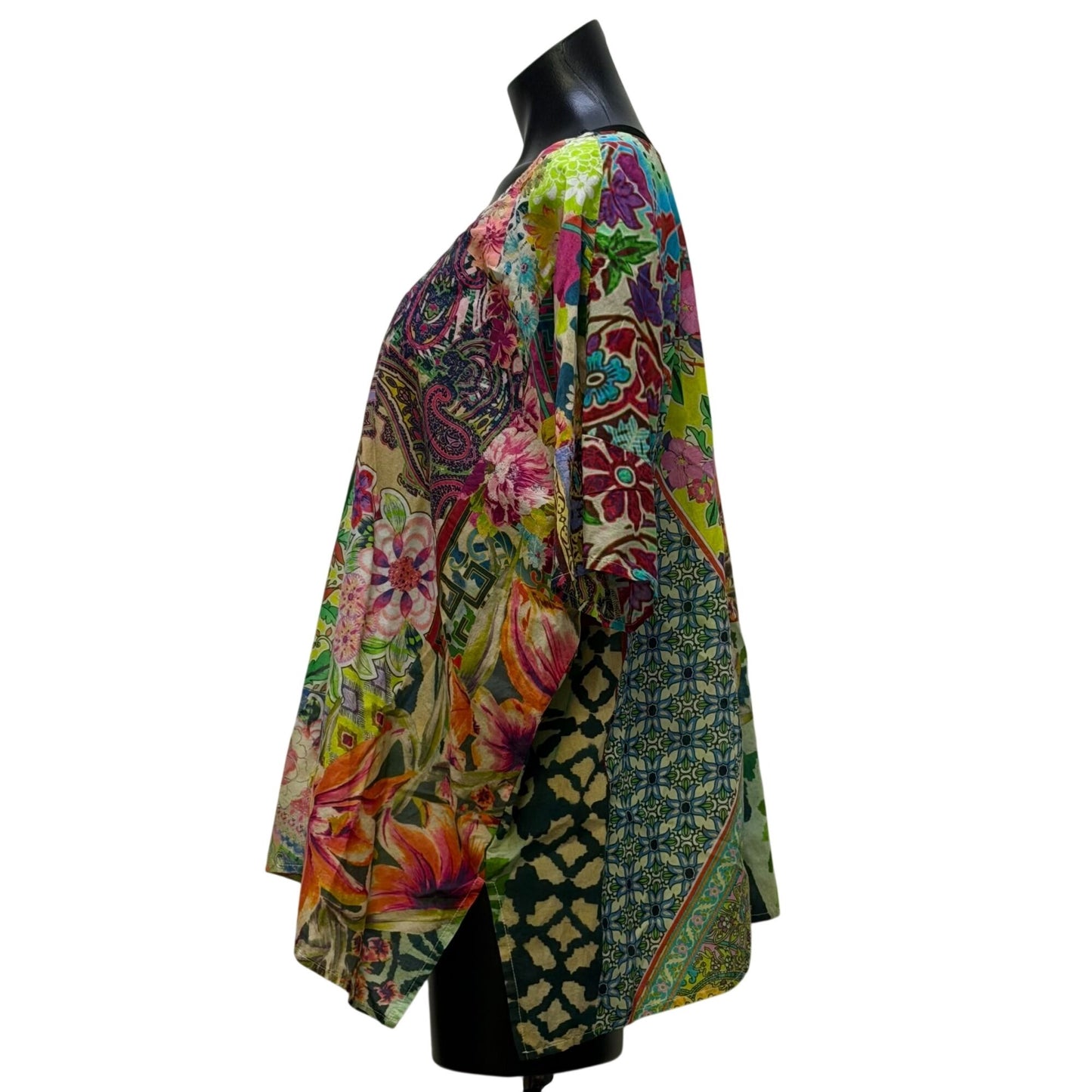 Johnny Was Floral Multicolor Print Blouse XL