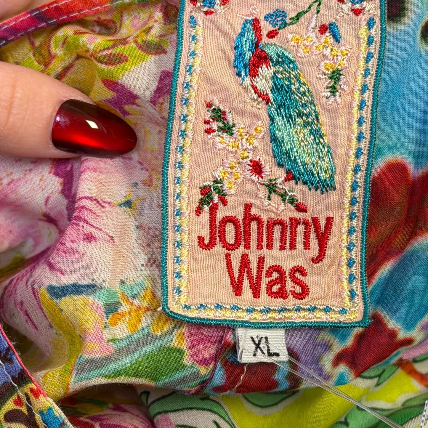 Johnny Was Floral Multicolor Print Blouse XL