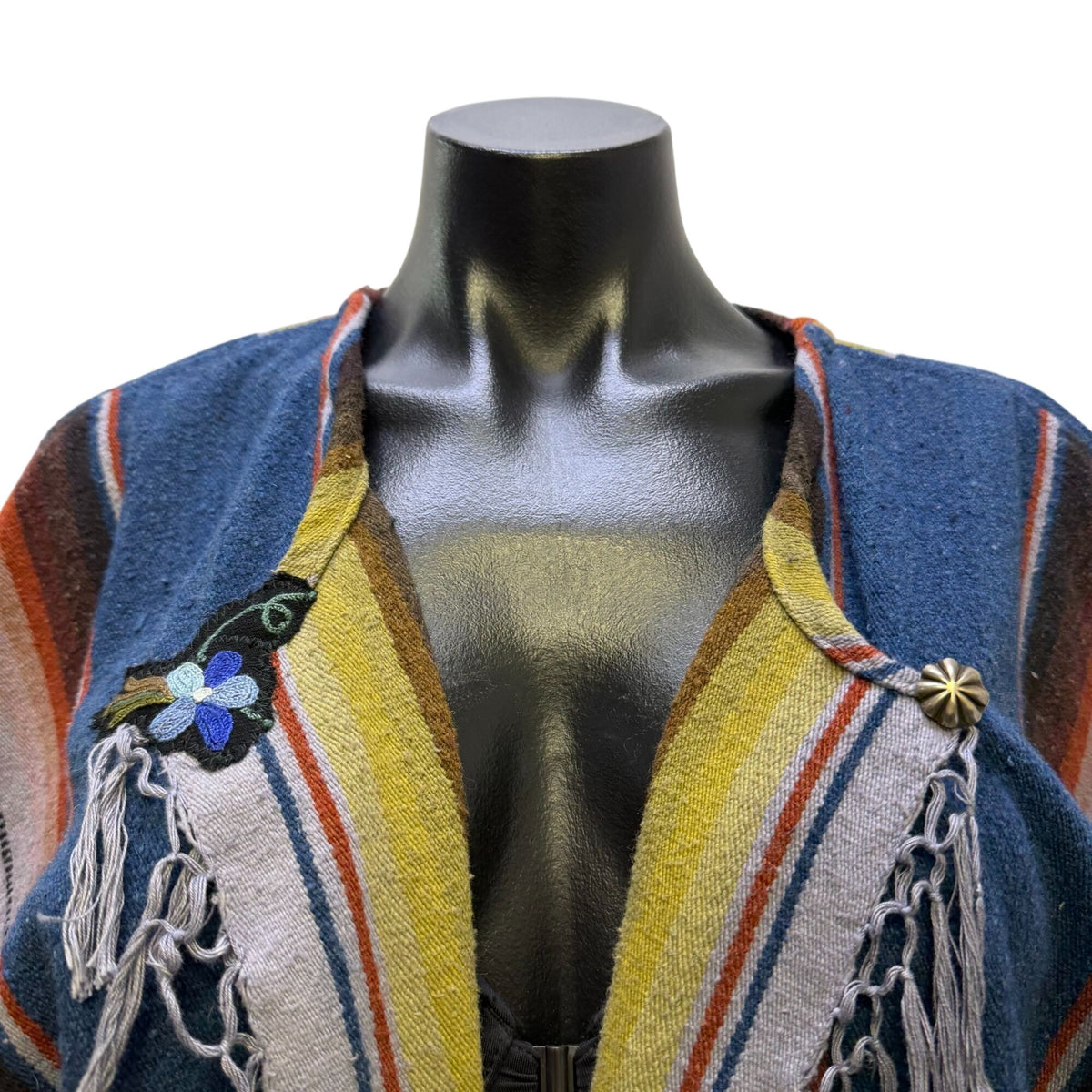 Karen Wilkinson Santa Fe Striped Duster Multicolor Cardigan M