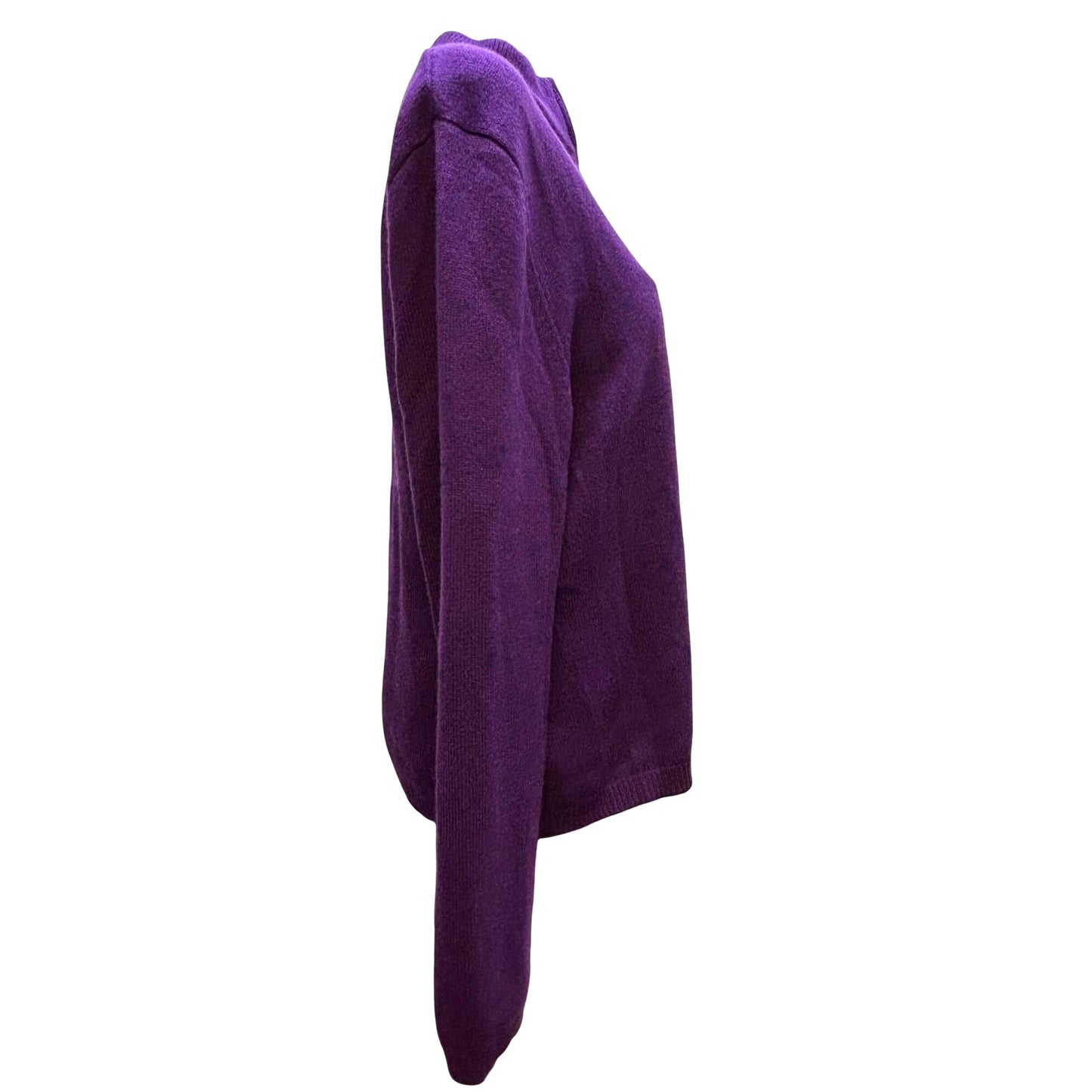 St. John Sport Cashmere Purple Zip Sweater XL
