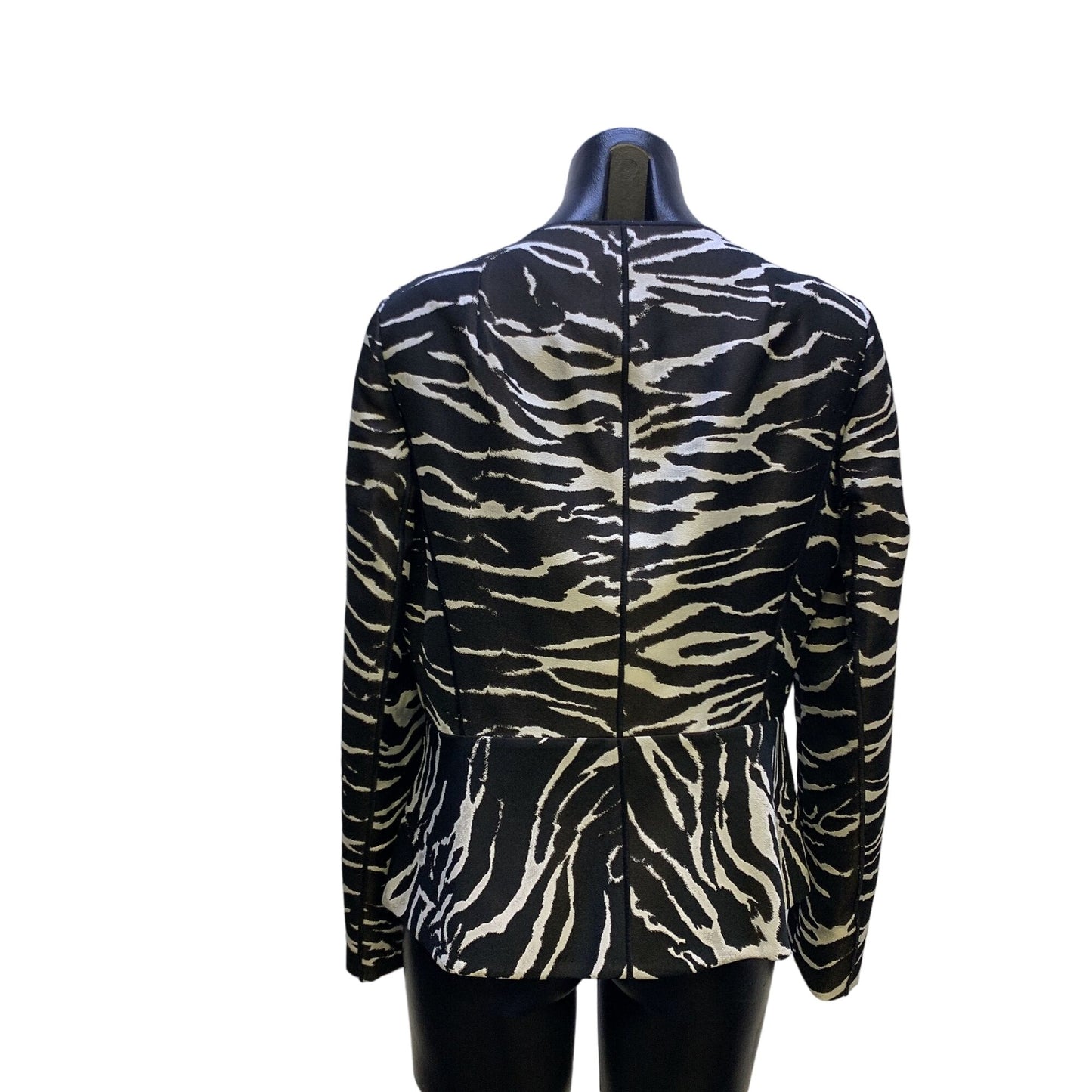 Lafayette 148 New York Black & White Zebra Print Blazer Jacket Size 8