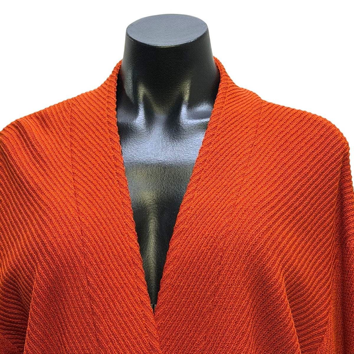 St. John Knit Jacket Deep Orange Open Front Long Sleeve 8