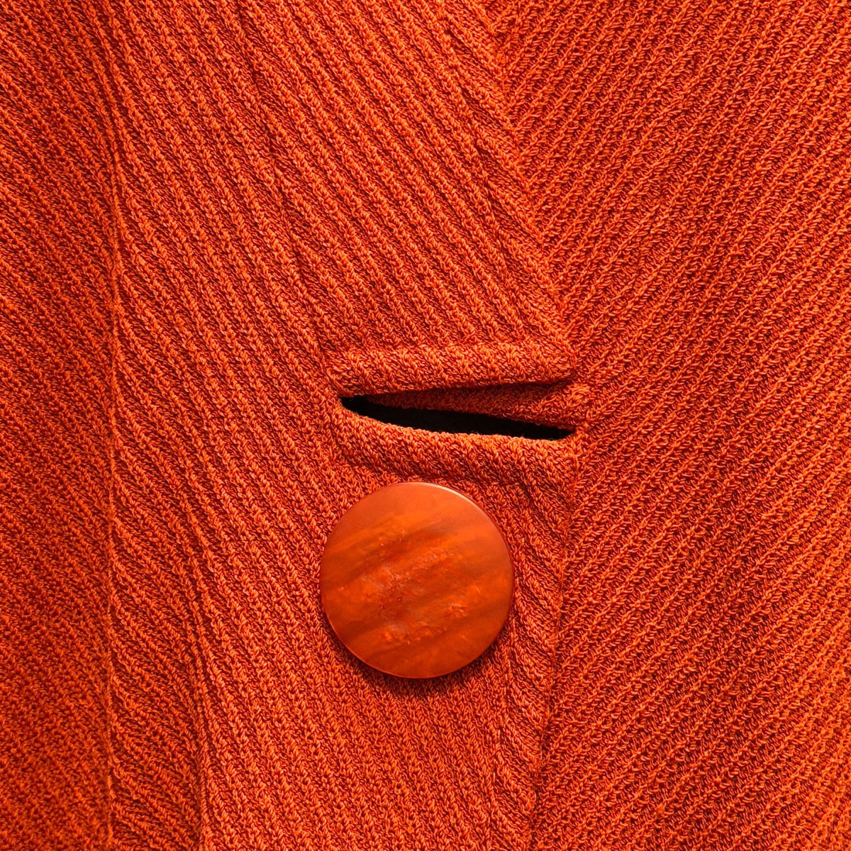 St. John Knit Jacket Deep Orange Open Front Long Sleeve 8