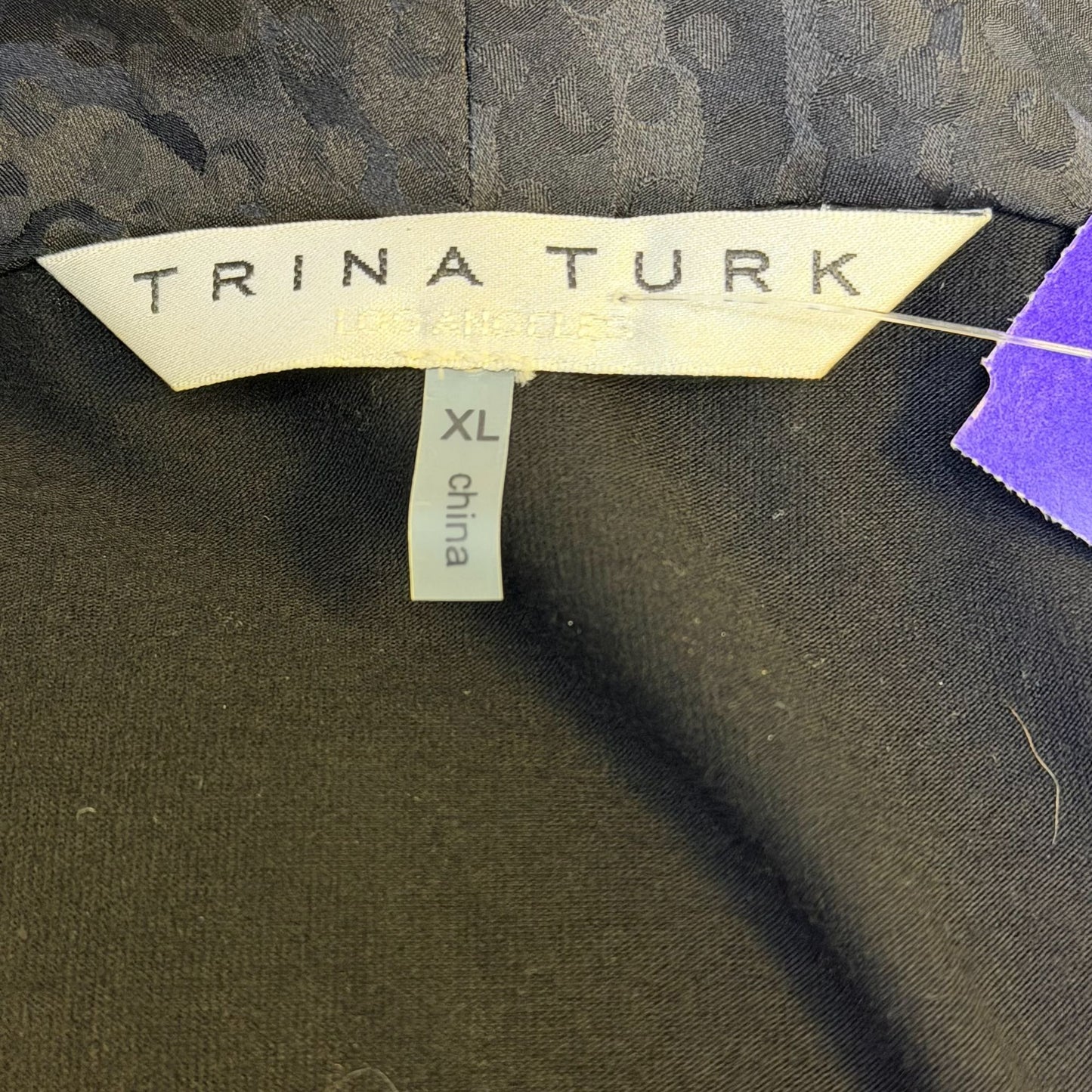 Trina Turk Silk Blend Cowl Neck Sleeveless Blouse Red & Black Floral XL