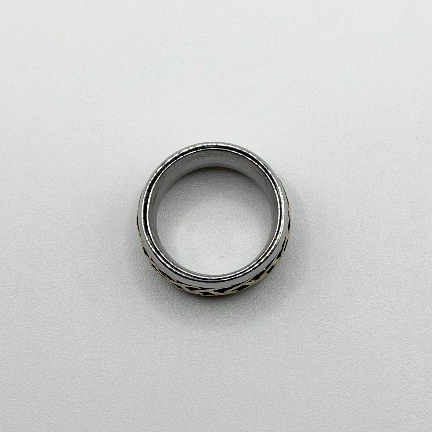 Stainless Steel Gold Plated Celtic Weave Band Ring Size 6