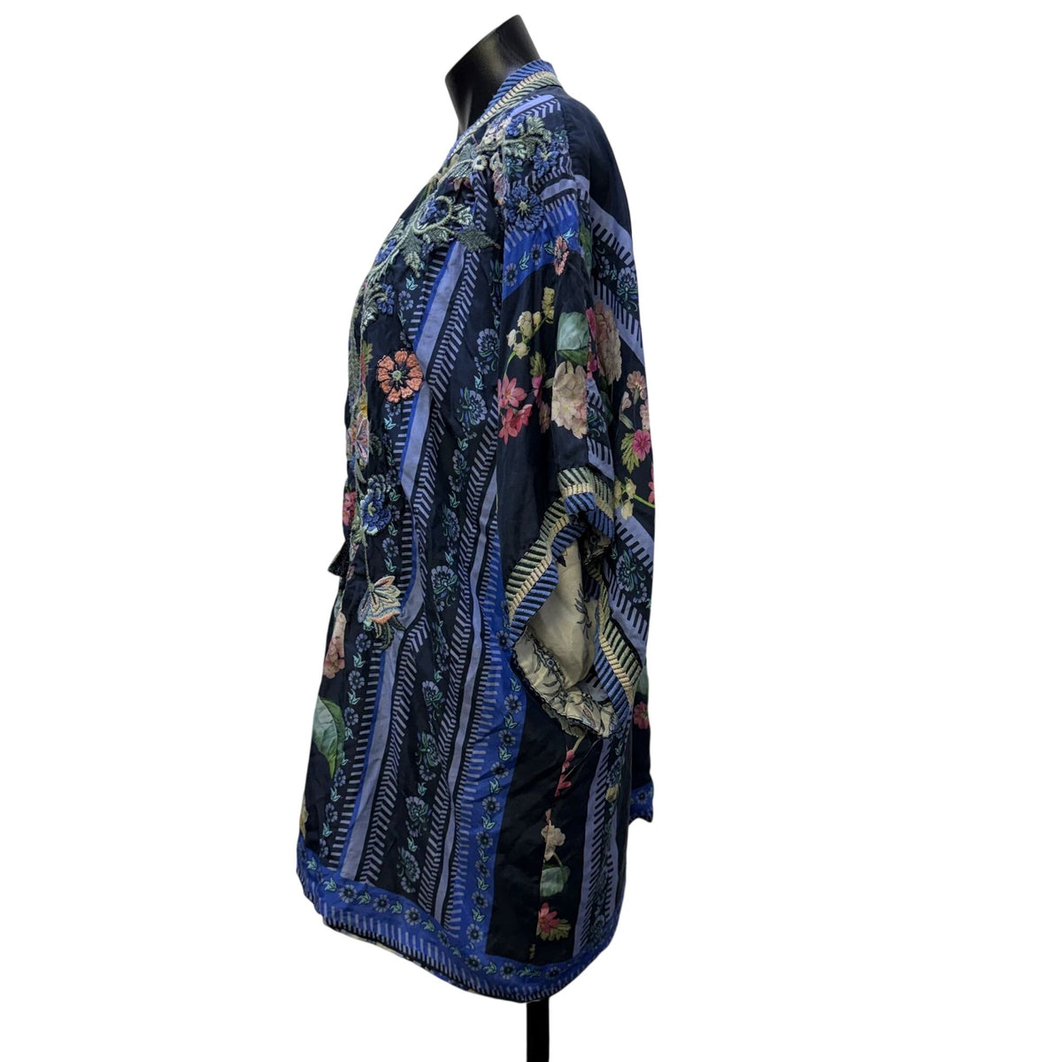 Johnny Was Floral Embroidered Kimono Cardigan Multi-Color S