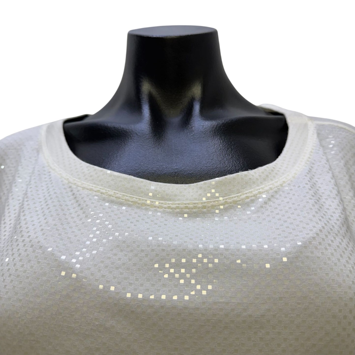 St. John Caviar Bright White Sequin Long Sleeve Top Size M