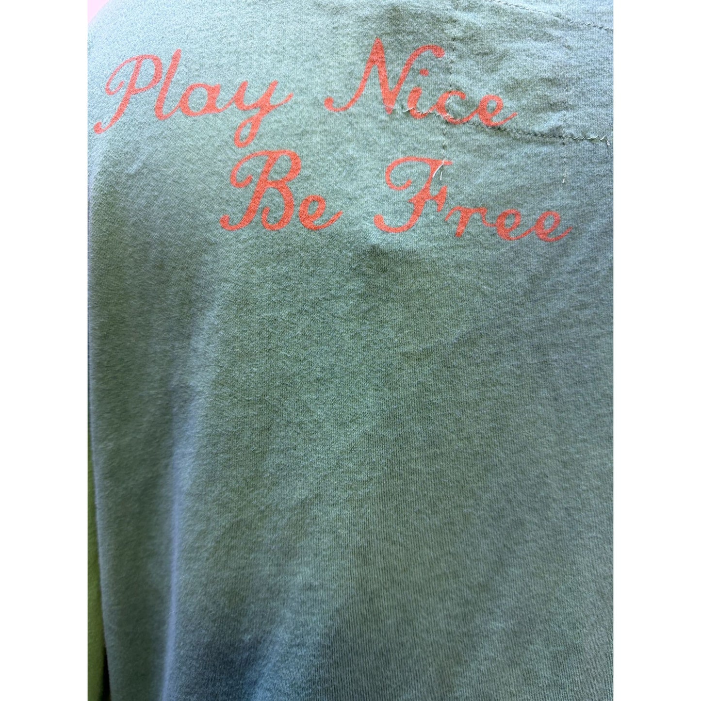 Double D Ranch Green Beaded Blouse Sz M 3/4 Sleeves