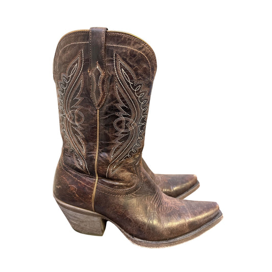 Ariat Vintage Womens Western Cowboy Boots Brown Leather Embroidered Design