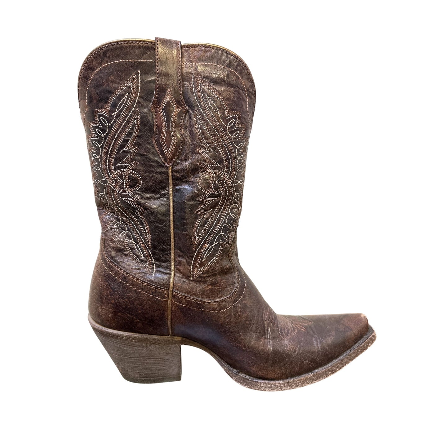 Ariat Vintage Womens Western Cowboy Boots Brown Leather Embroidered Design