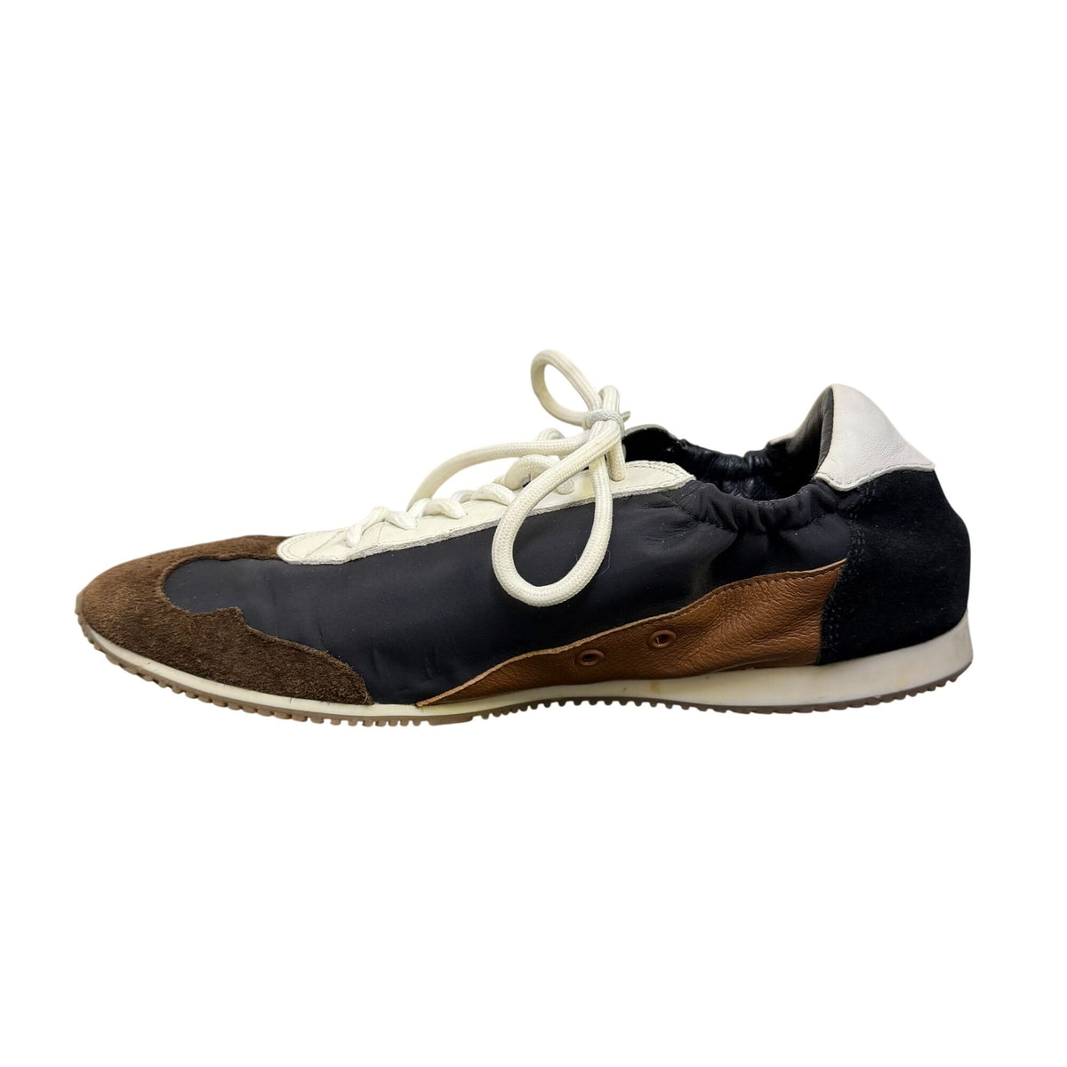 Tory Burch Black & Brown Suede Leather Sneakers 8.5