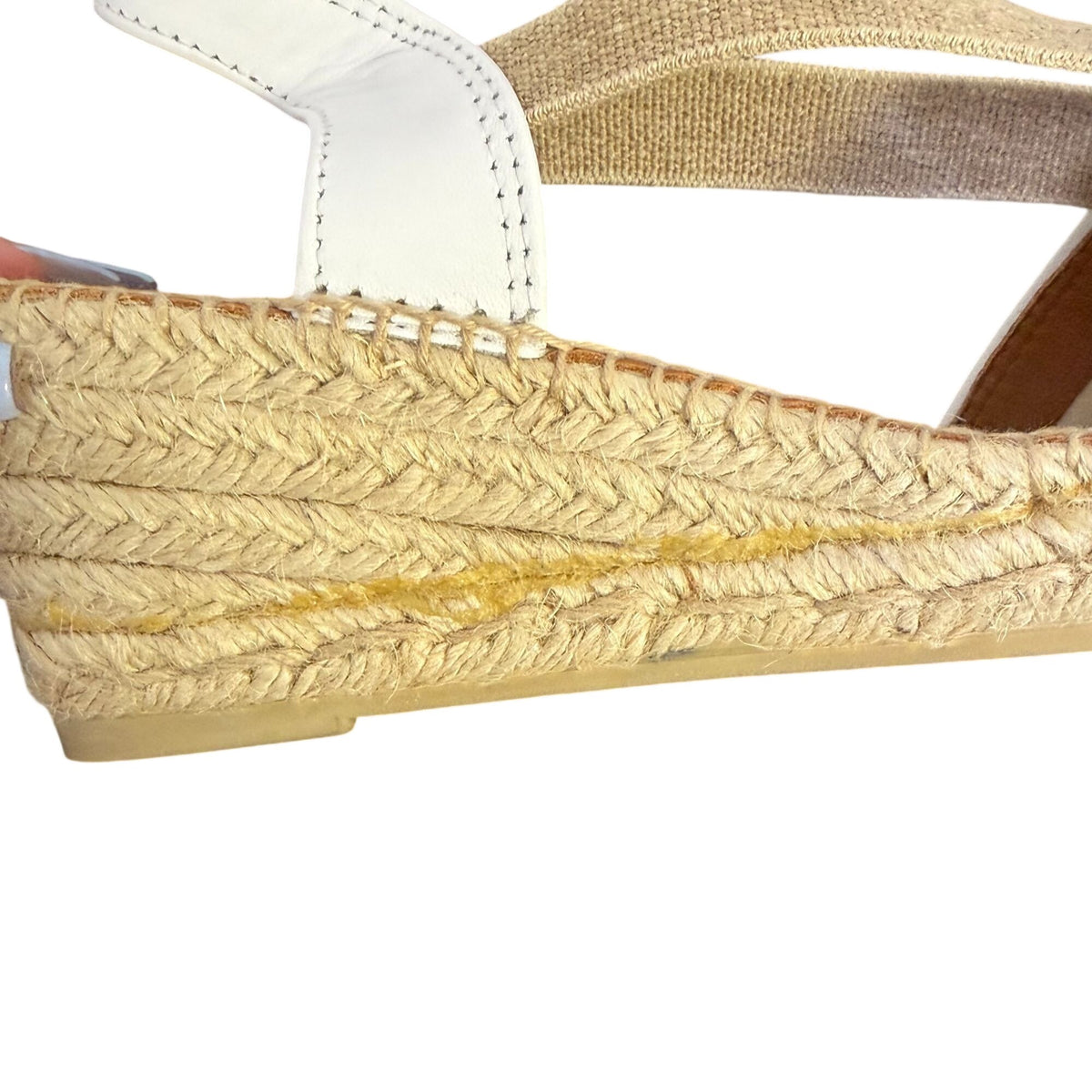 NWT Toni Pons White Leather Espadrille Wedge Sandals Size 9