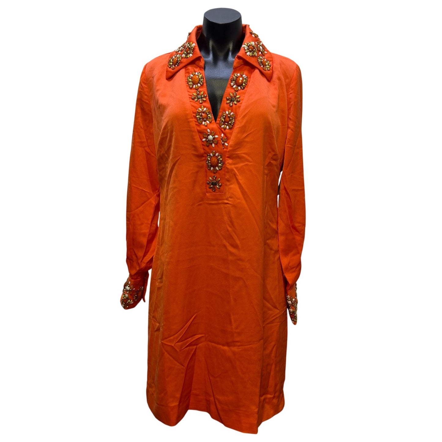NWT Boston Proper Embellished Orange Long Sleeve Dress Size 12