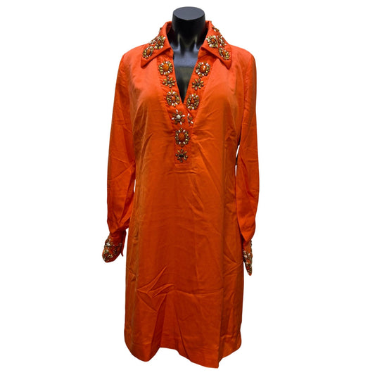 NWT Boston Proper Embellished Orange Long Sleeve Dress Size 12
