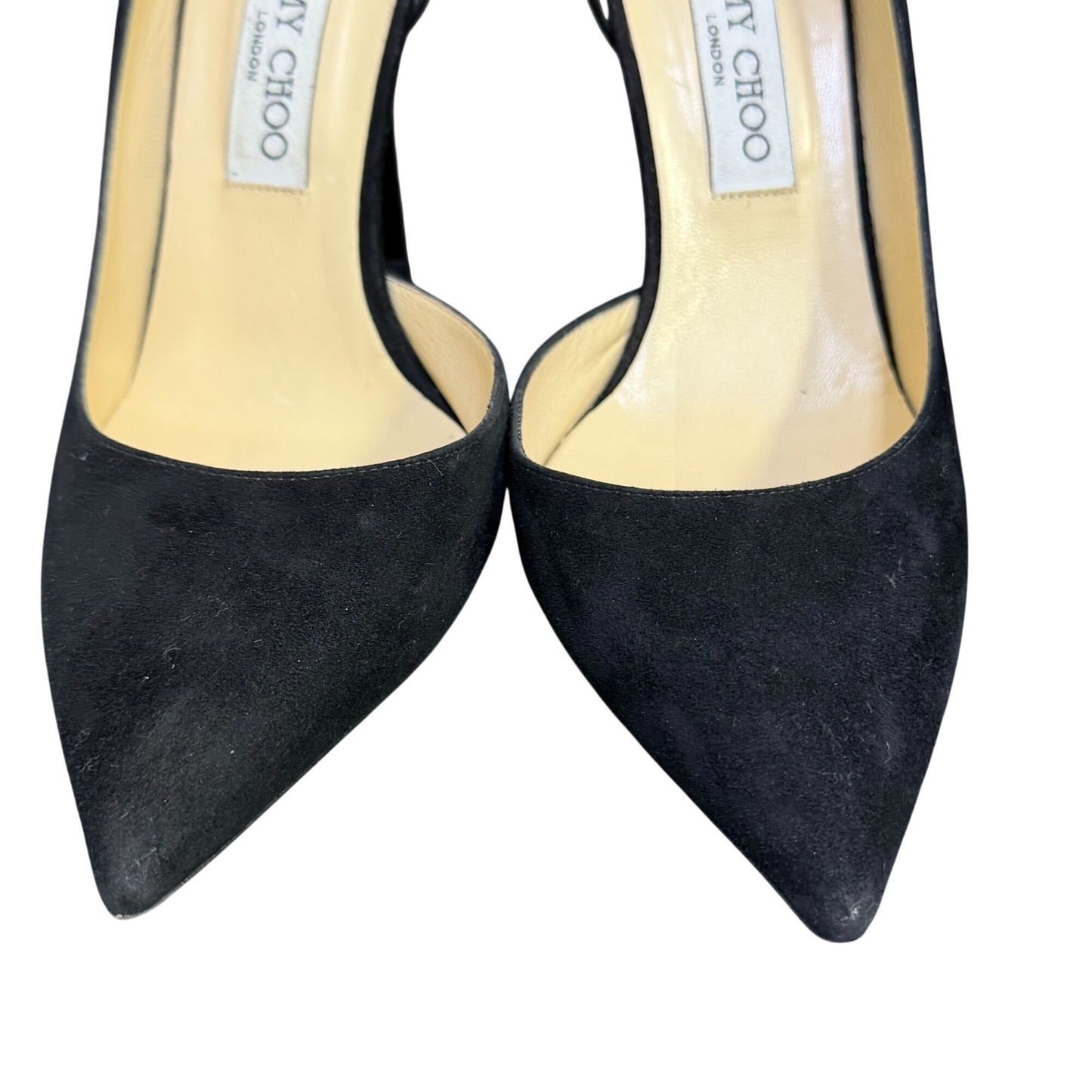Jimmy Choo Black Suede Pointed-Toe Stiletto Heels Size 8.5/38.5