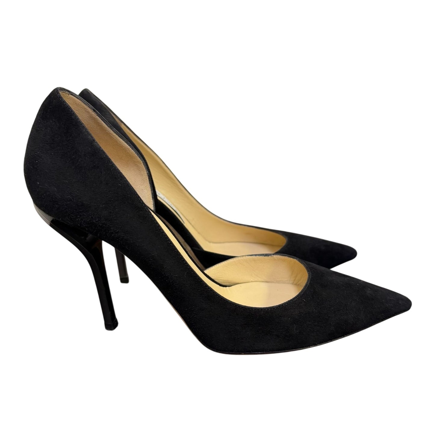 Jimmy Choo Black Suede Pointed-Toe Stiletto Heels Size 8.5/38.5