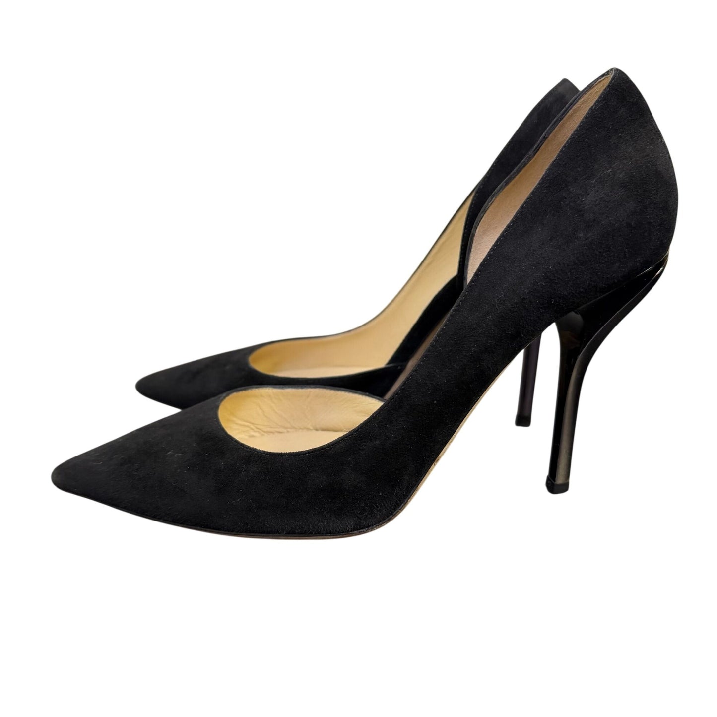 Jimmy Choo Black Suede Pointed-Toe Stiletto Heels Size 8.5/38.5
