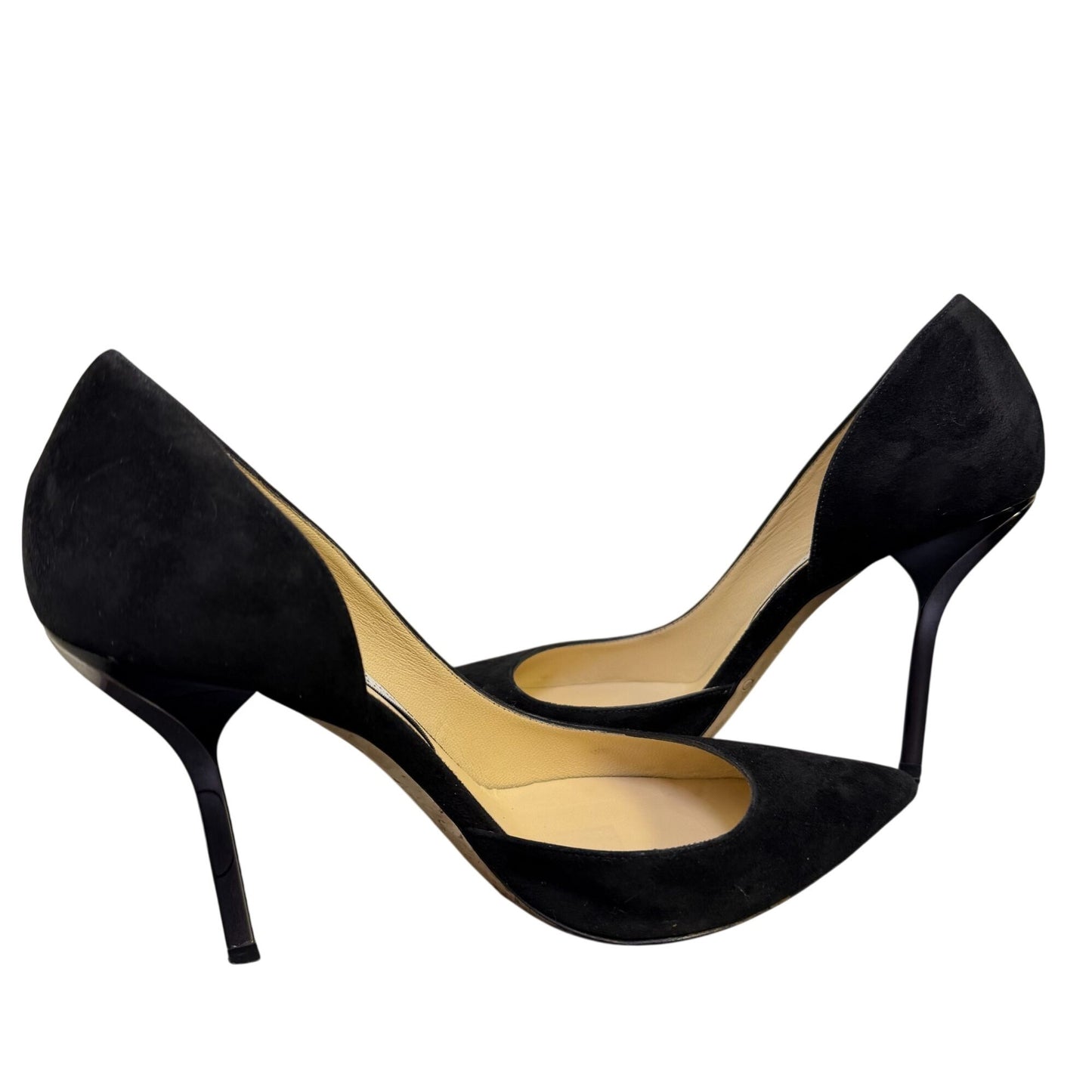 Jimmy Choo Black Suede Pointed-Toe Stiletto Heels Size 8.5/38.5