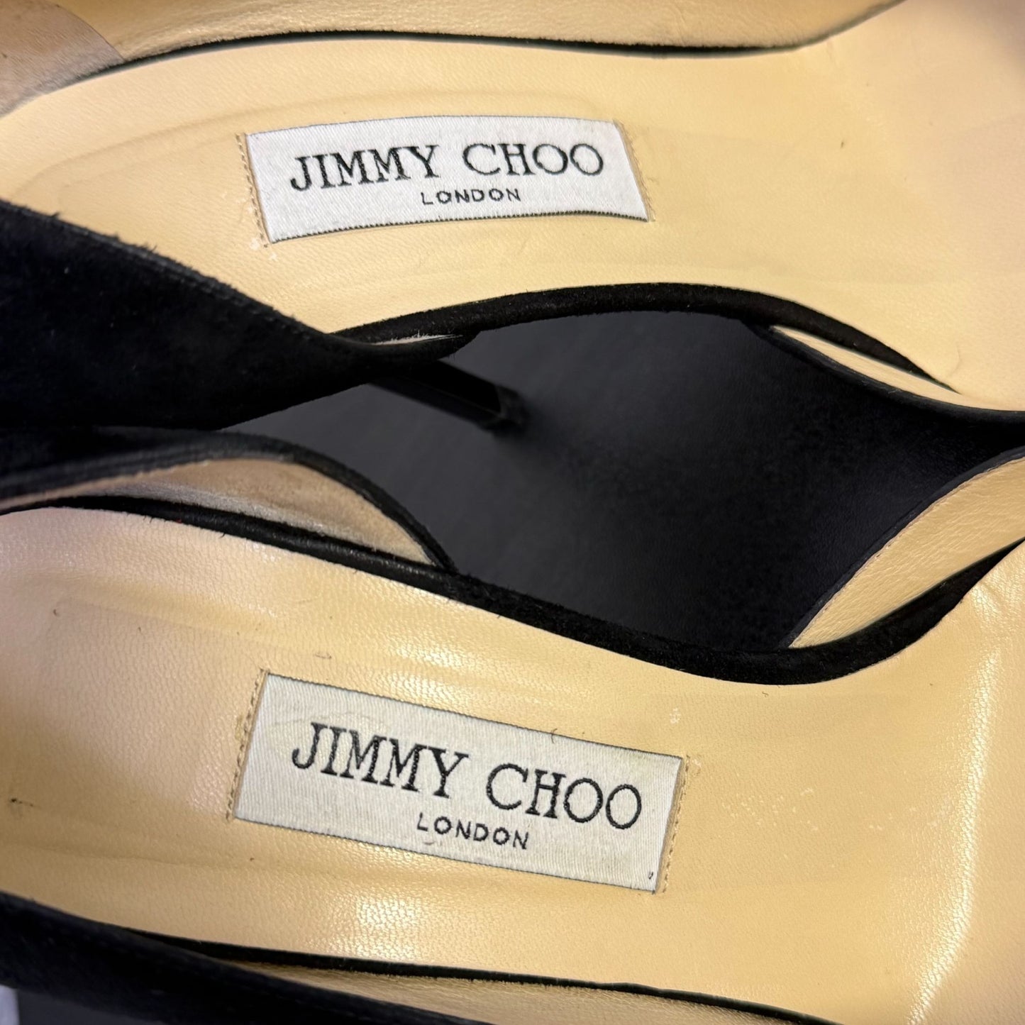 Jimmy Choo Black Suede Pointed-Toe Stiletto Heels Size 8.5/38.5