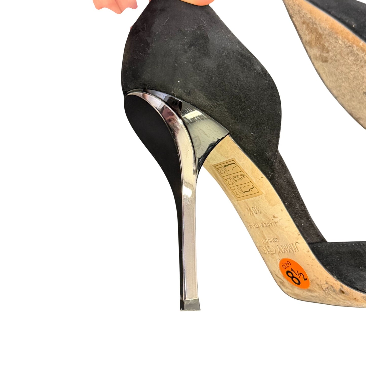 Jimmy Choo Black Suede Pointed-Toe Stiletto Heels Size 8.5/38.5