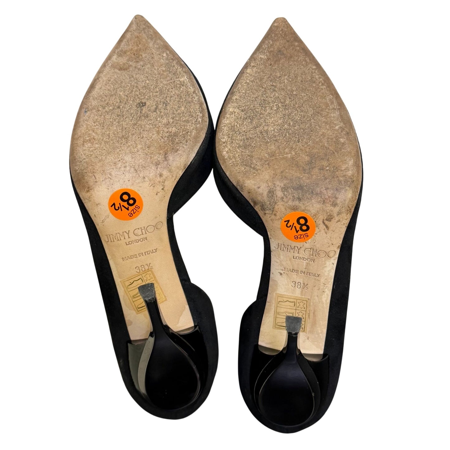 Jimmy Choo Black Suede Pointed-Toe Stiletto Heels Size 8.5/38.5