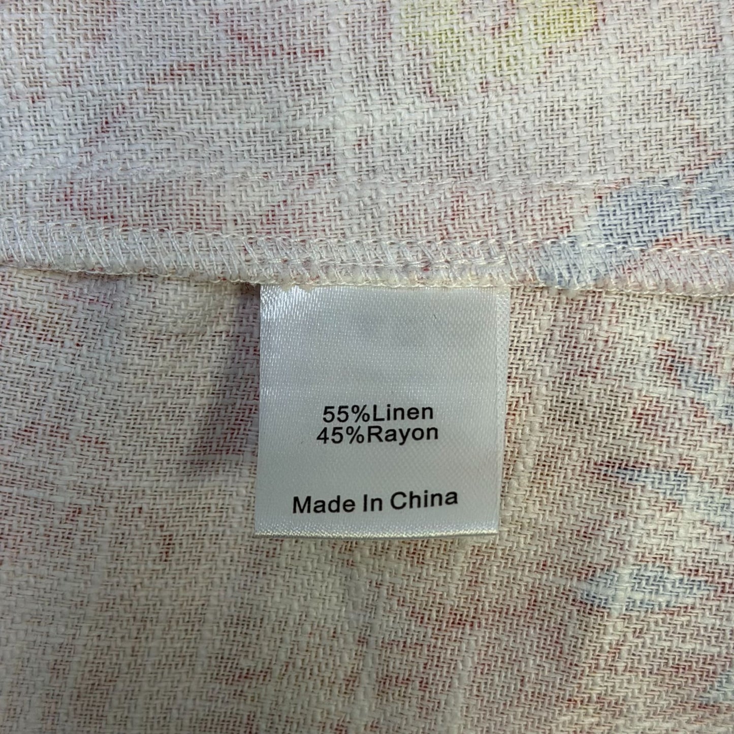 Tuckernuck Linen Blend Floral Dress Pink Multi Square Neck M