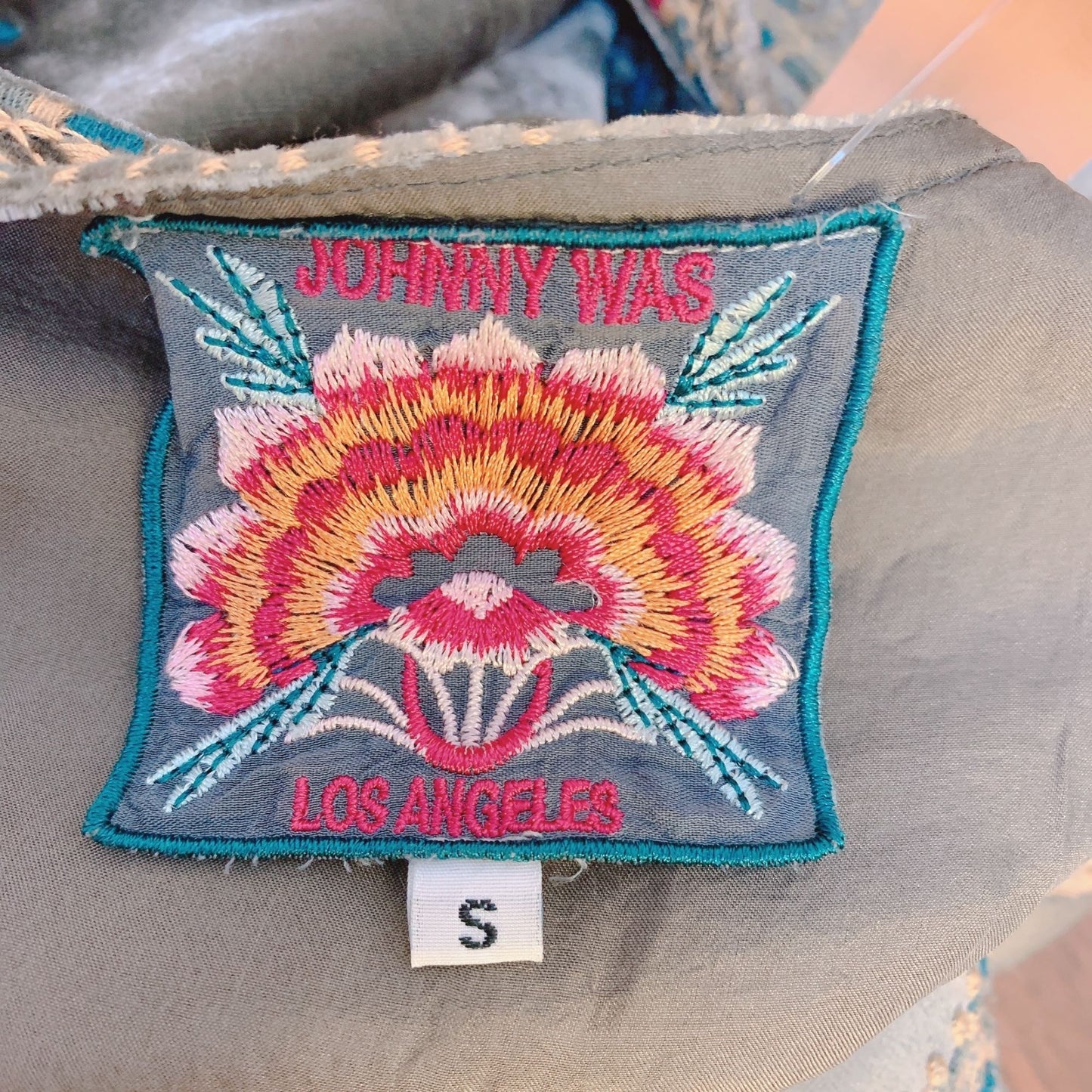 Johnny Was Los Angeles Sage W/Multicolored Embroidery Kimono Jacket Size S