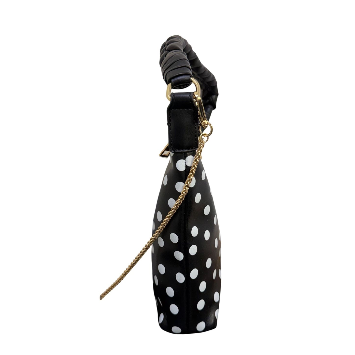 Urban Expressions Polka Dot Shoulder Bag With Gold Strap Black & White