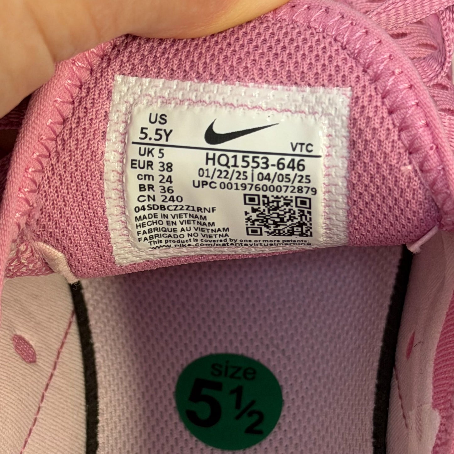 Nike Air Max Sneakers Pink Size 5.5