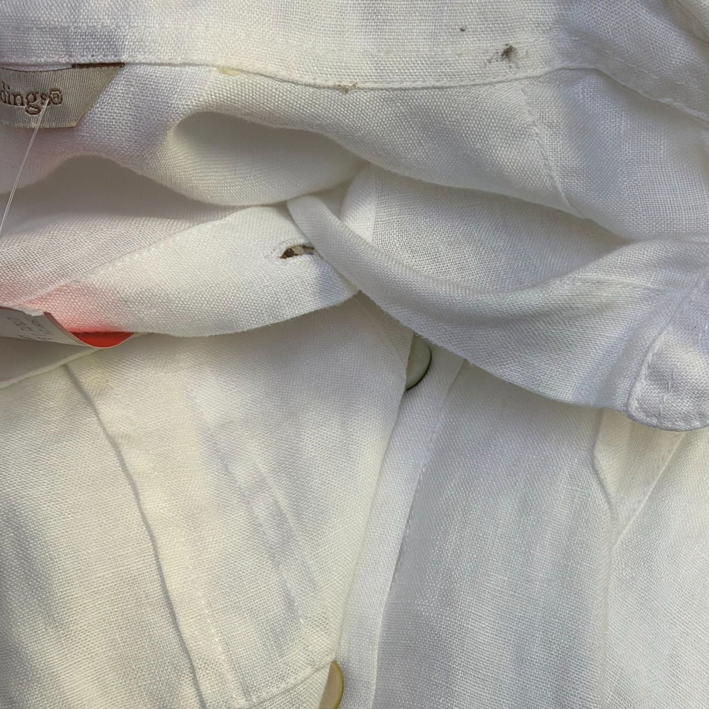 Soft Surroundings Linen Tunic Blouse White Belted Long Sleeve L