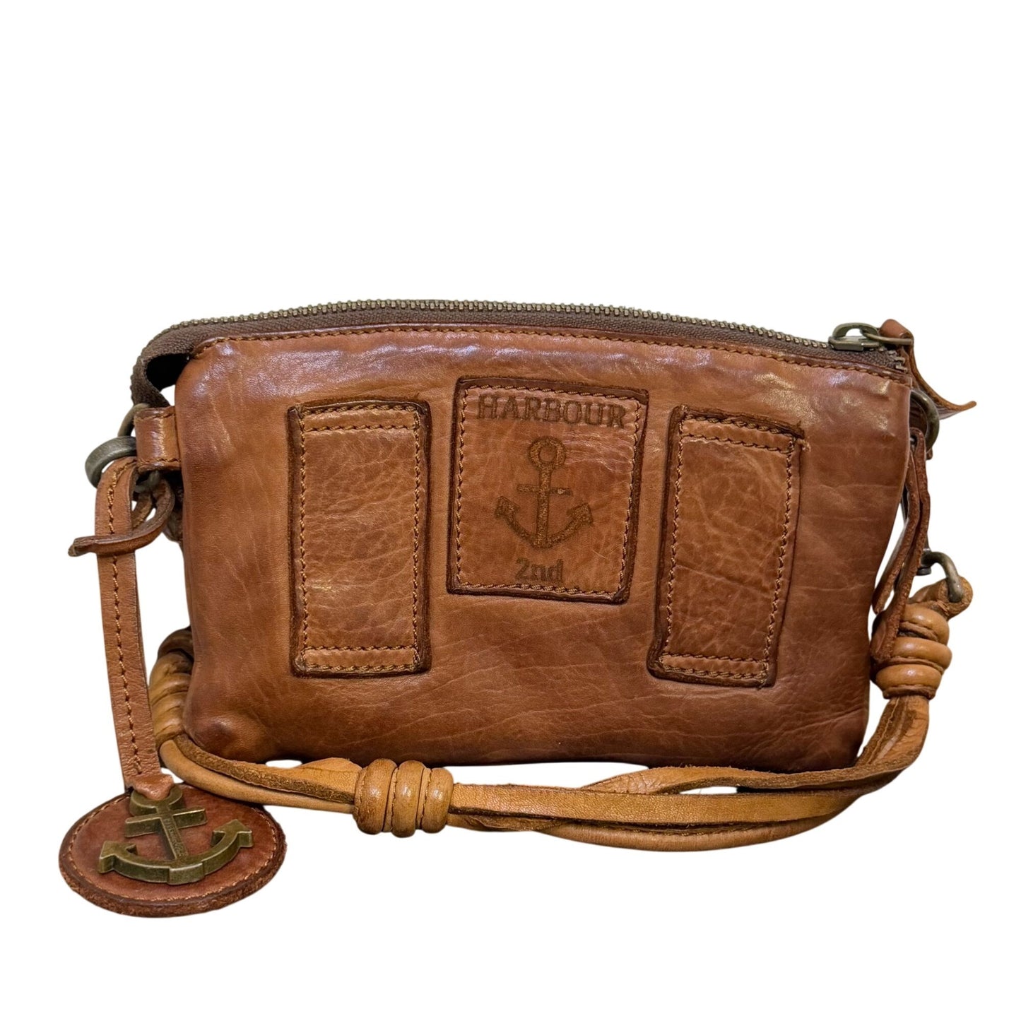 Harbour 2nd Brown Leather Shoulder Bag With Anchor Charm