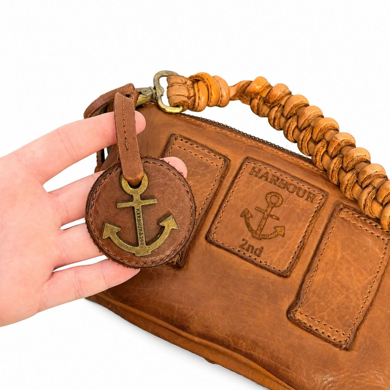 Harbour 2nd Brown Leather Shoulder Bag With Anchor Charm