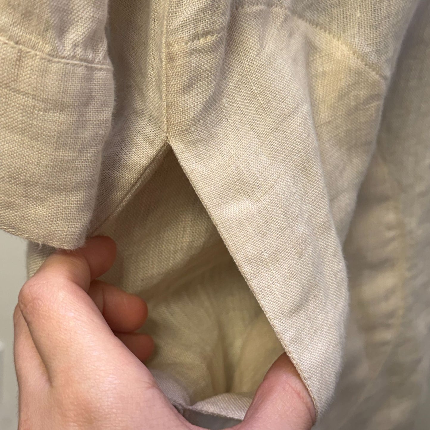 Studio 412 Linen Button-Up Dress Tan M