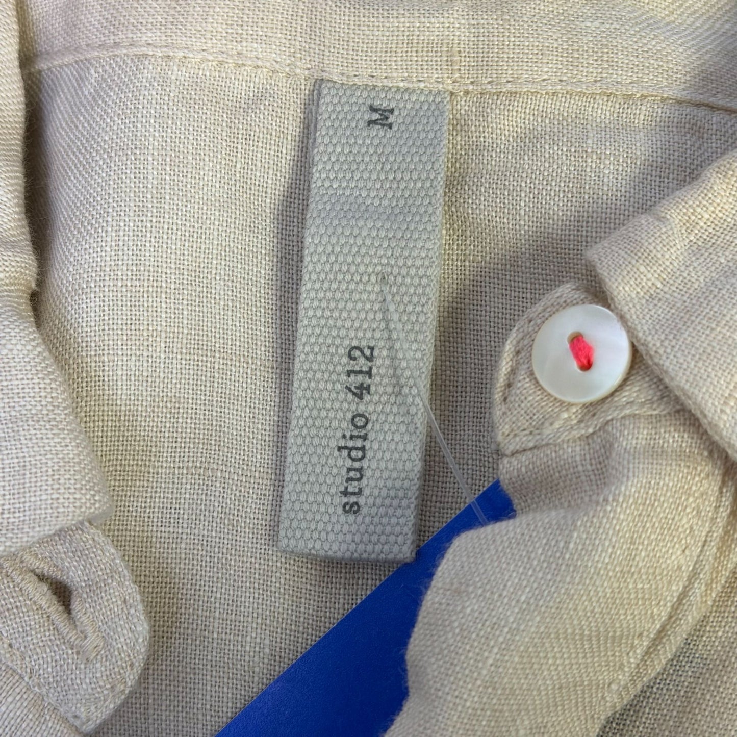 Studio 412 Linen Button-Up Dress Tan M