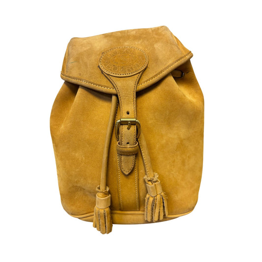 Dooney & Bourke Vintage Tan Suede Leather Backpack Buckle Closure & Adjustable Straps