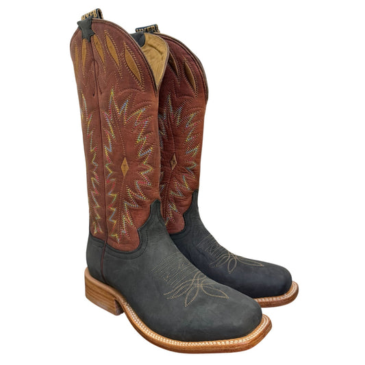 Hyer Cherryvale Black Mule Cowhide Western Boots 7.5