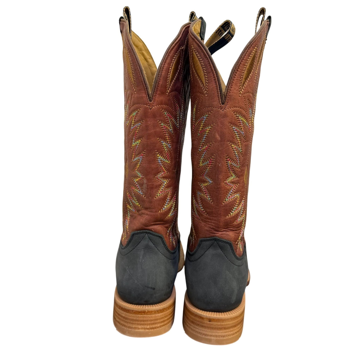 Hyer Cherryvale Black Mule Cowhide Western Boots 7.5