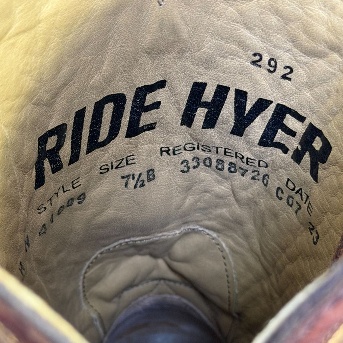 Hyer Cherryvale Black Mule Cowhide Western Boots 7.5