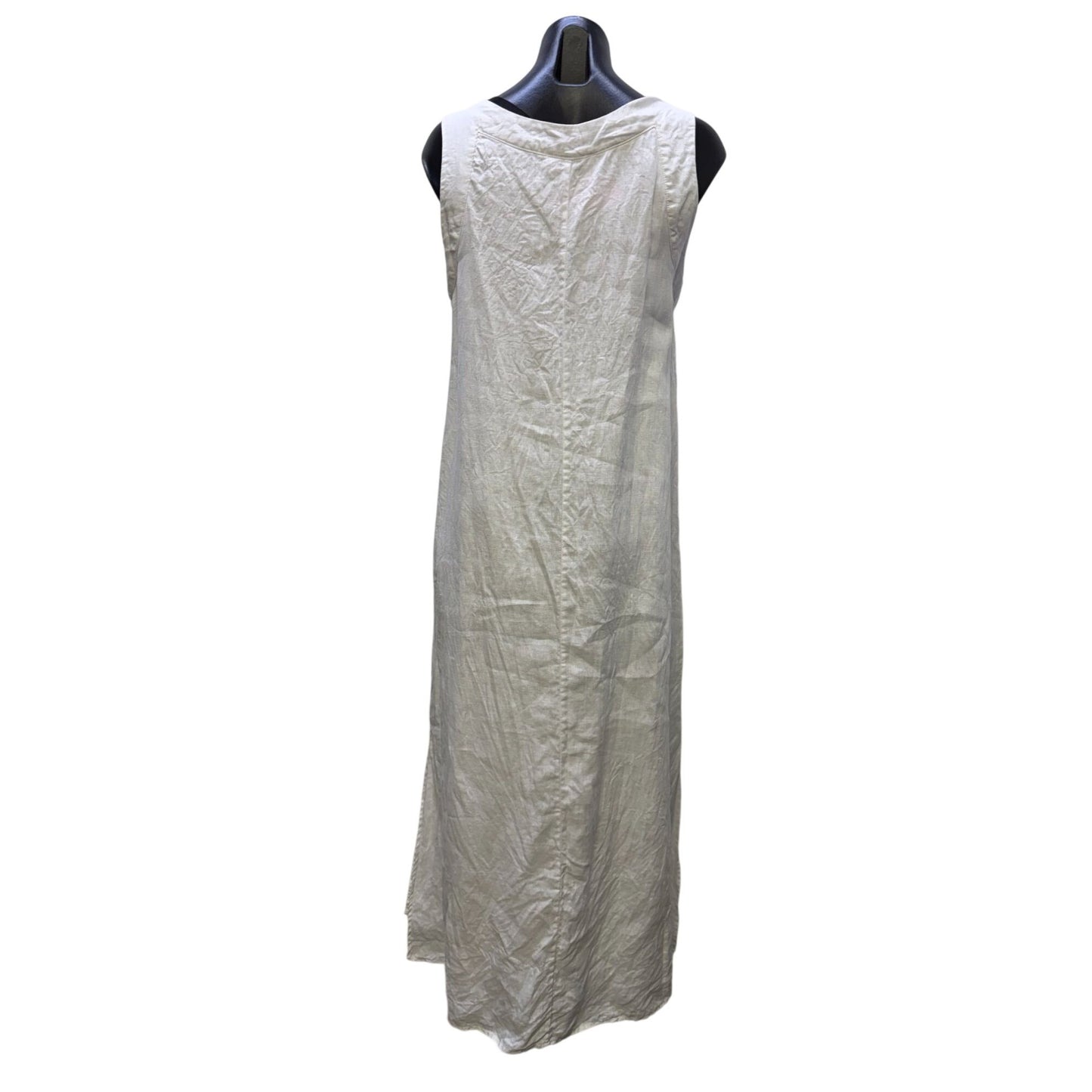 DKNY Pure White Linen Sleeveless Maxi Dress Size M