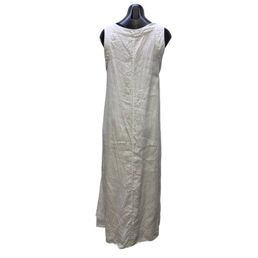 DKNY Pure White Linen Sleeveless Maxi Dress Size M