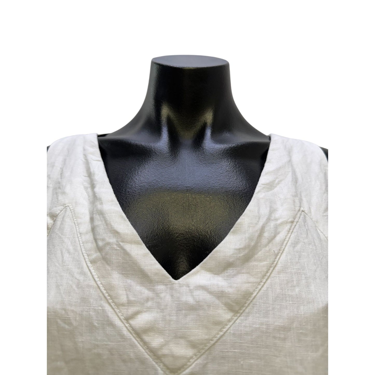 DKNY Pure White Linen Sleeveless Maxi Dress Size M