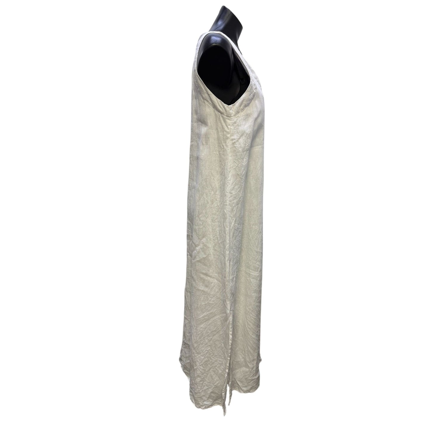 DKNY Pure White Linen Sleeveless Maxi Dress Size M