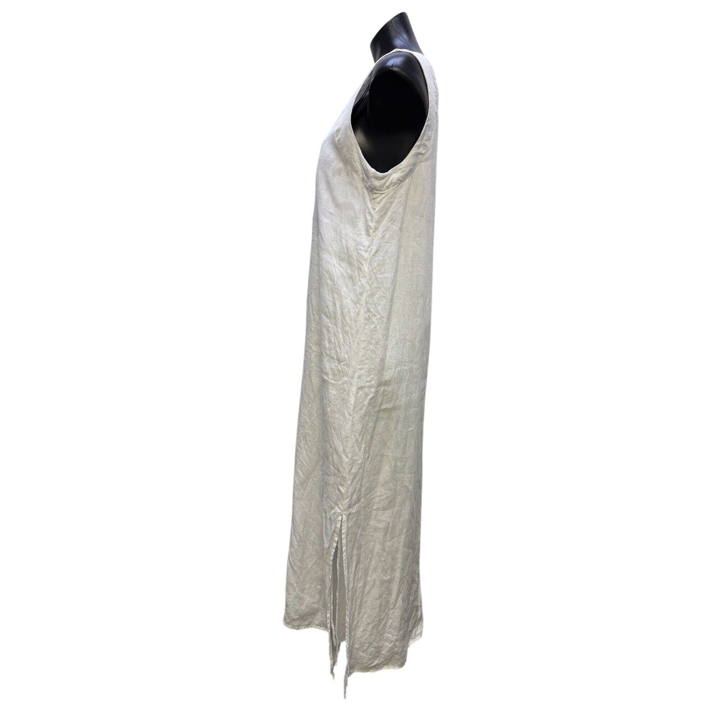DKNY Pure White Linen Sleeveless Maxi Dress Size M