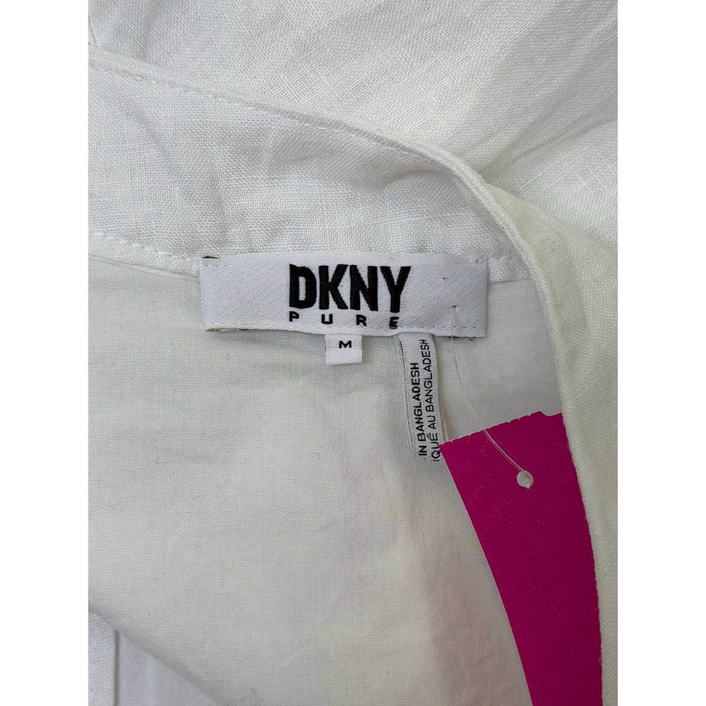 DKNY Pure White Linen Sleeveless Maxi Dress Size M