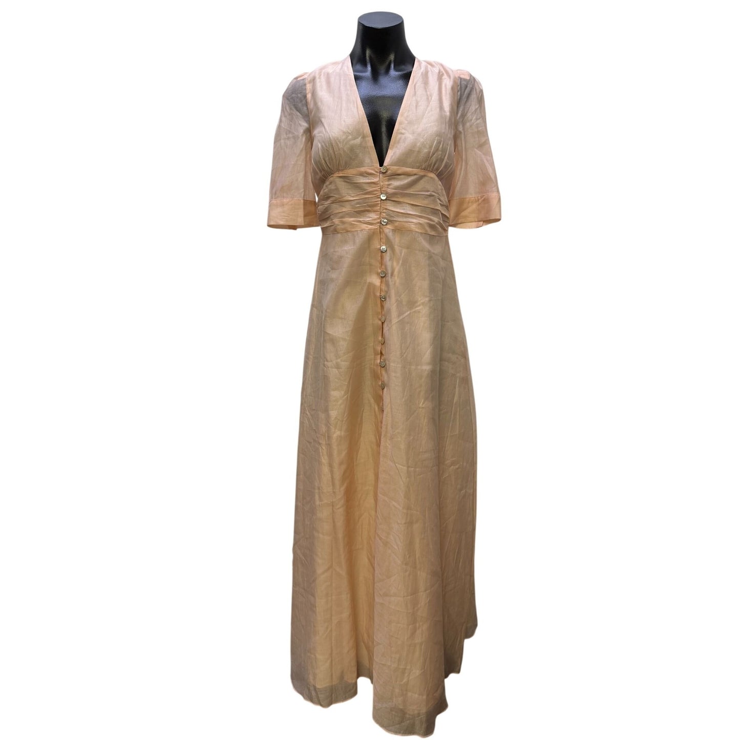Privacy Please Pink Maxi Dress With Button Front S