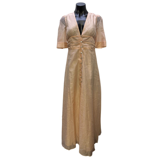 Privacy Please Pink Maxi Dress With Button Front S