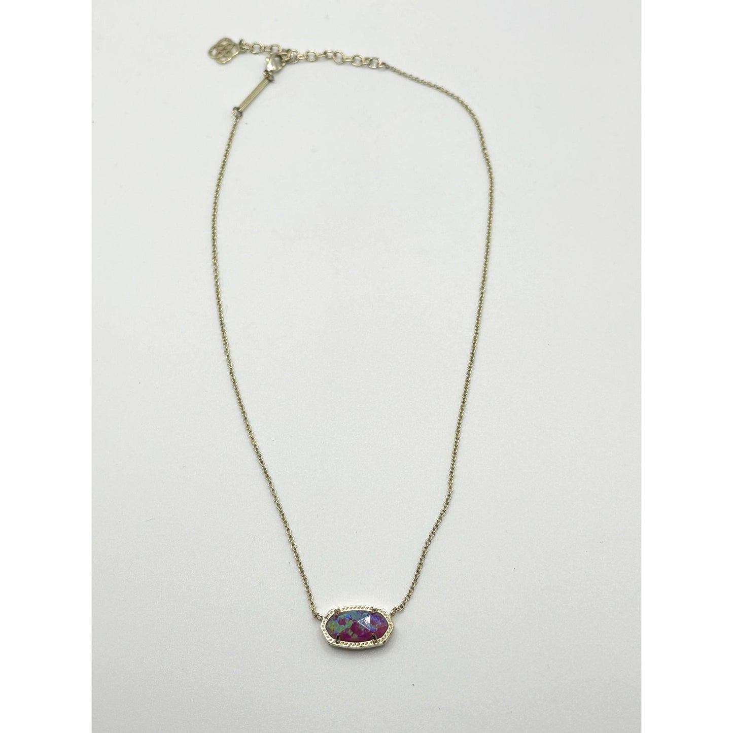 Kendra Scott Elisa Gold-Plated Necklace With Iridescent Opal Stone Pendant