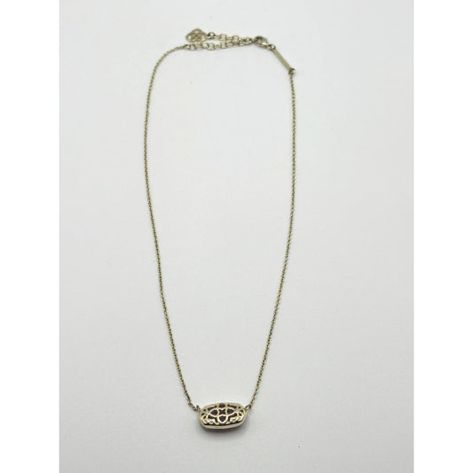 Kendra Scott Elisa Gold-Plated Necklace With Iridescent Opal Stone Pendant