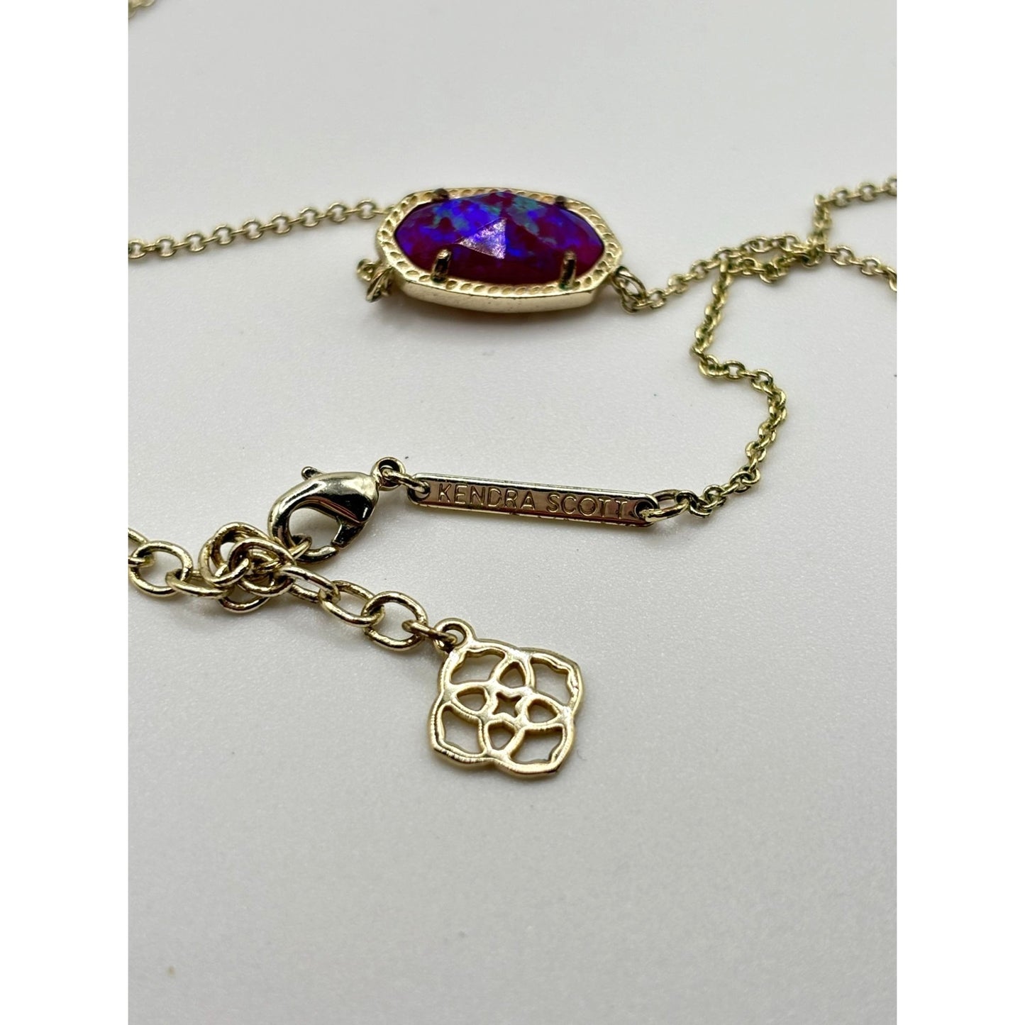 Kendra Scott Elisa Gold-Plated Necklace With Iridescent Opal Stone Pendant